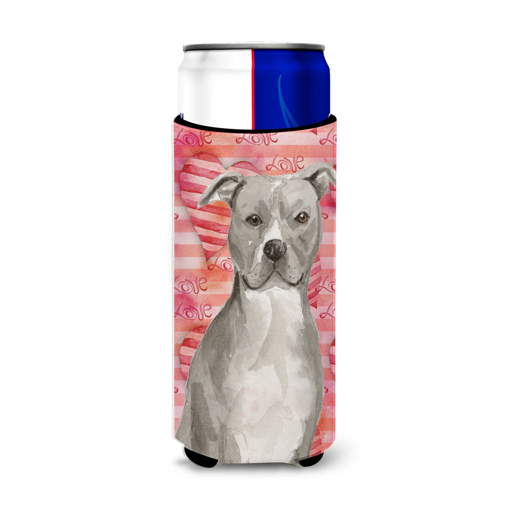 Staffordshire Bull Terrier Love Decorative Can Hugger, Slim