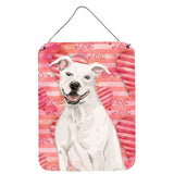 Caroline'S Treasures White Staffie Bull Terrier Love Metal Print, 16 X 12, Multicolor
