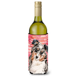 Caroline'S Treasures Australian Shepherd Love Decorative Bottle Hugger, 750Ml, Multicolor