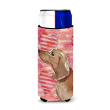 Caroline'S Treasures Red Tan Dachshund Love Decorative Can Hugger, Slim, Multicolor