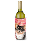 Caroline'S Treasures Long Haired Chihuahua Love Decorative Bottle Hugger, 750Ml, Multicolor