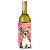 Caroline'S Treasures Red Staffie Bull Terrier Love Decorative Bottle Hugger, 750Ml, Multicolor