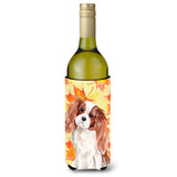 Caroline'S Treasures Blenheim Cavalier Spaniel Fall Decorative Bottle Hugger, 750Ml, Multicolor