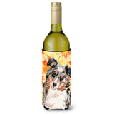 Caroline'S Treasures Australian Shepherd Fall Decorative Bottle Hugger, 750Ml, Multicolor