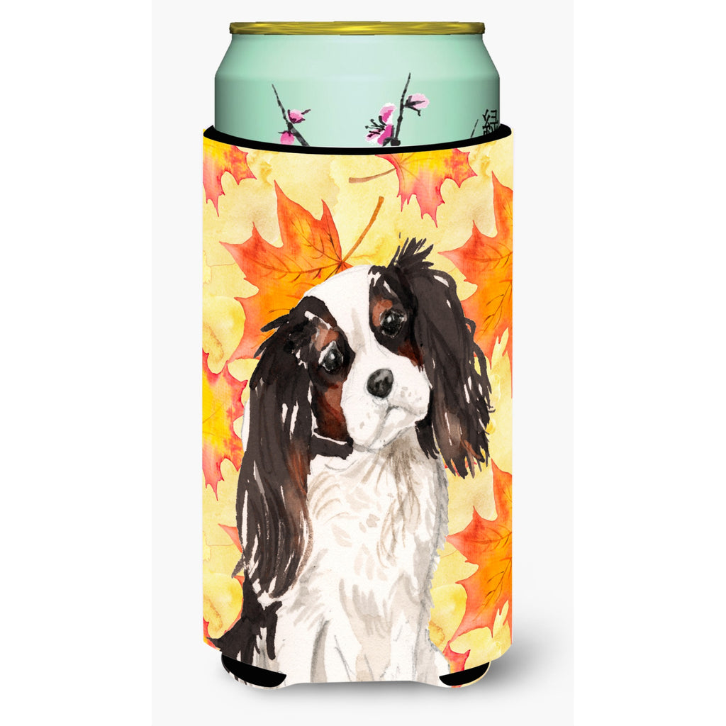 Tricolor Cavalier Spaniel Fall Decorative Can Hugger, Tall