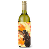 Caroline'S Treasures Black And Tan Dachshund Fall Decorative Bottle Hugger, 750Ml, Multicolor