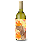 Caroline'S Treasures Red Tan Dachshund Fall Decorative Bottle Hugger, 750Ml, Multicolor