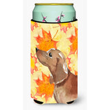 Caroline'S Treasures Red Tan Dachshund Fall Decorative Can Hugger, Tall, Multicolor