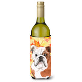 Caroline'S Treasures English Bulldog Fall Decorative Bottle Hugger, 750Ml, Multicolor