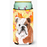 Caroline'S Treasures English Bulldog Fall Decorative Can Hugger, Tall, Multicolor