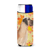 Caroline'S Treasures Fawn Natural Dane Fall Decorative Can Hugger, Slim, Multicolor