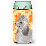 Caroline'S Treasures Grey Standard Poodle Fall Decorative Can Hugger, Tall, Multicolor