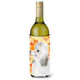 Caroline'S Treasures White Standard Poodle Fall Decorative Bottle Hugger, 750Ml, Multicolor