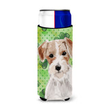 Caroline'S Treasures Wire Hair Jack Russell St. Patrick'S Decorative Can Hugger, Slim, Multicolor