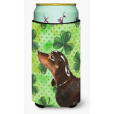 Caroline'S Treasures Black And Tan Dachshund St. Patrick'S Decorative Can Hugger, Tall, Multicolor