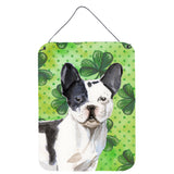 Caroline'S Treasures Black White French Bulldog St. Patrick'S Christmas Print, 16 X 12, Multicolor
