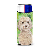Caroline'S Treasures Champagne Cockapoo St. Patrick'S Decorative Can Hugger, Slim, Multicolor