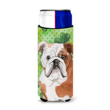 Caroline'S Treasures English Bulldog St. Patrick'S Decorative Can Hugger, Slim, Multicolor