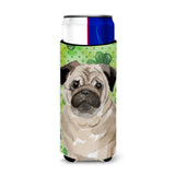 Caroline'S Treasures Fawn Pug St. Patrick'S Decorative Can Hugger, Slim, Multicolor