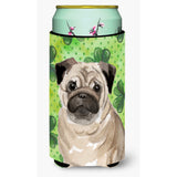 Caroline'S Treasures Fawn Pug St. Patrick'S Decorative Can Hugger, Tall, Multicolor