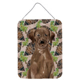 Caroline'S Treasures Chocolate Labrador Pine Cones Metal Print, 16 X 12, Multicolor