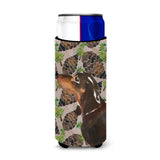 Caroline'S Treasures Black And Tan Dachshund Pine Cones Decorative Can Hugger, Slim, Multicolor