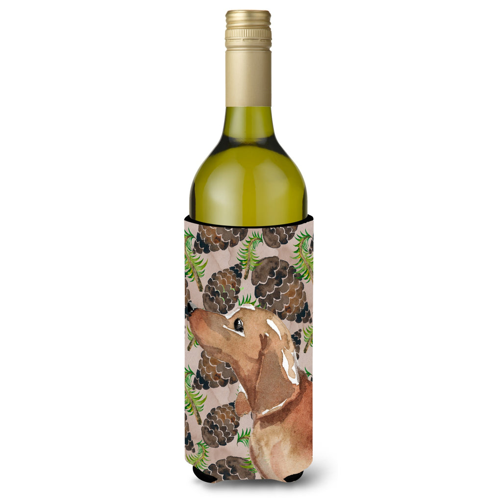 Caroline'S Treasures Red Tan Dachshund Winter Decorative Bottle Hugger - Thumbnail 3