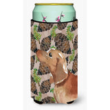 Caroline'S Treasures Red Tan Dachshund Pine Cones Decorative Can Hugger, Tall, Multicolor