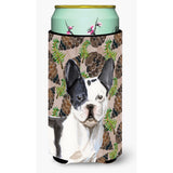 Caroline'S Treasures Black White French Bulldog Pine Cones Decorative Can Hugger, Tall, Multicolor