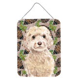 Caroline'S Treasures Champagne Cockapoo Pine Cones Metal Print, 16 X 12, Multicolor
