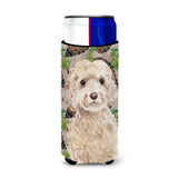 Caroline'S Treasures Champagne Cockapoo Pine Cones Decorative Can Hugger, Slim, Multicolor