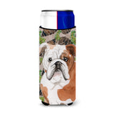 Caroline'S Treasures English Bulldog Pine Cones Decorative Can Hugger, Slim, Multicolor