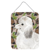 Caroline'S Treasures White Standard Poodle Pine Cones Metal Print, 16 X 12, Multicolor