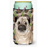 Caroline'S Treasures Fawn Pug Pine Cones Decorative Can Hugger, Tall, Multicolor