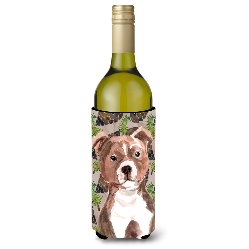 Caroline'S Treasures Red Staffie Bull Terrier Love Decorative Bottle Hugger - Thumbnail 2