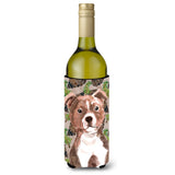 Caroline'S Treasures Red Staffie Bull Terrier Pine Cones Decorative Bottle Hugger, 750Ml, Multicolor