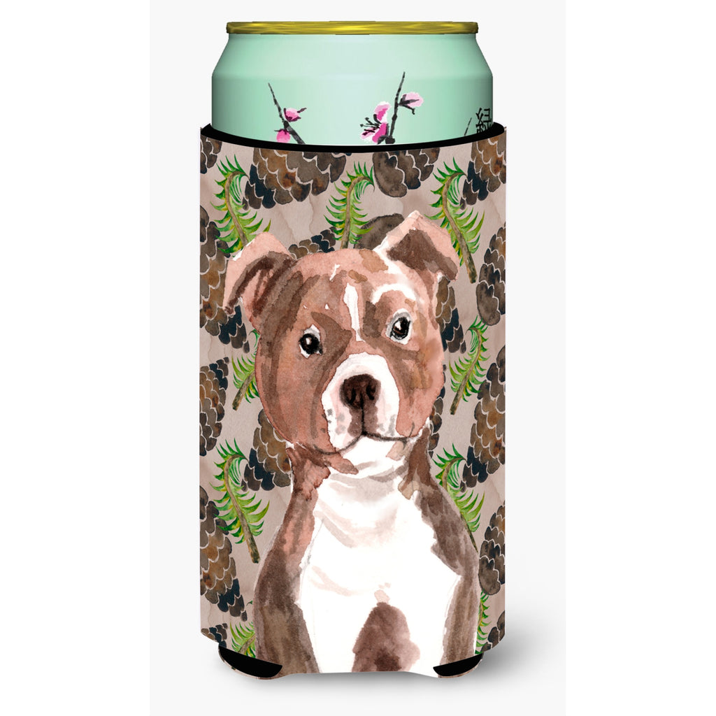 Caroline'S Treasures Staffordshire Bull Terrier Pine Cones Decorative Can Hugger, Tall