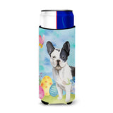 Caroline'S Treasures Black White French Bulldog Easter Decorative Can Hugger, Slim, Multicolor