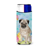 Caroline'S Treasures Fawn Pug Easter Decorative Can Hugger, Slim, Multicolor