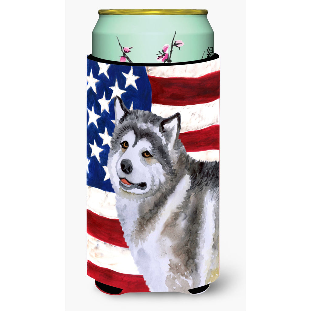 Caroline'S Treasures Alaskan Malamute Patriotic Decorative Can Hugger, Tall Boy