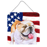 Caroline'S Treasures English Bulldog Patriotic Metal Print, 6H X 6W, Usa American Flag