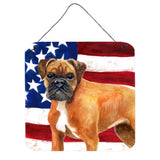Caroline'S Treasures German Boxer Patriotic Metal Print, 6H X 6W, Usa American Flag