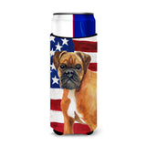 Caroline'S Treasures German Boxer Patriotic Decorative Can Hugger, Slim, Multicolor