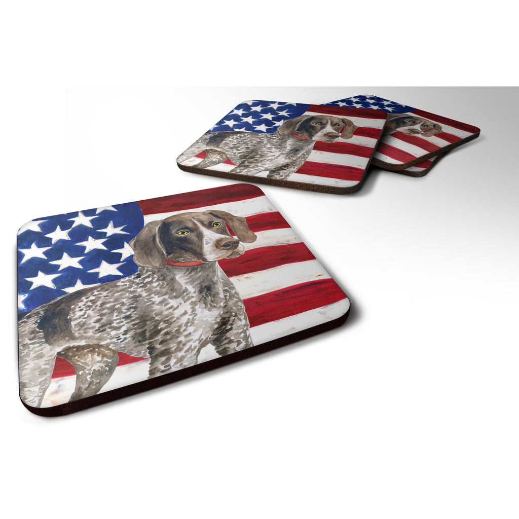 Caroline's Treasures German Shorthaired Pointer Patriotic Decorative Coasters