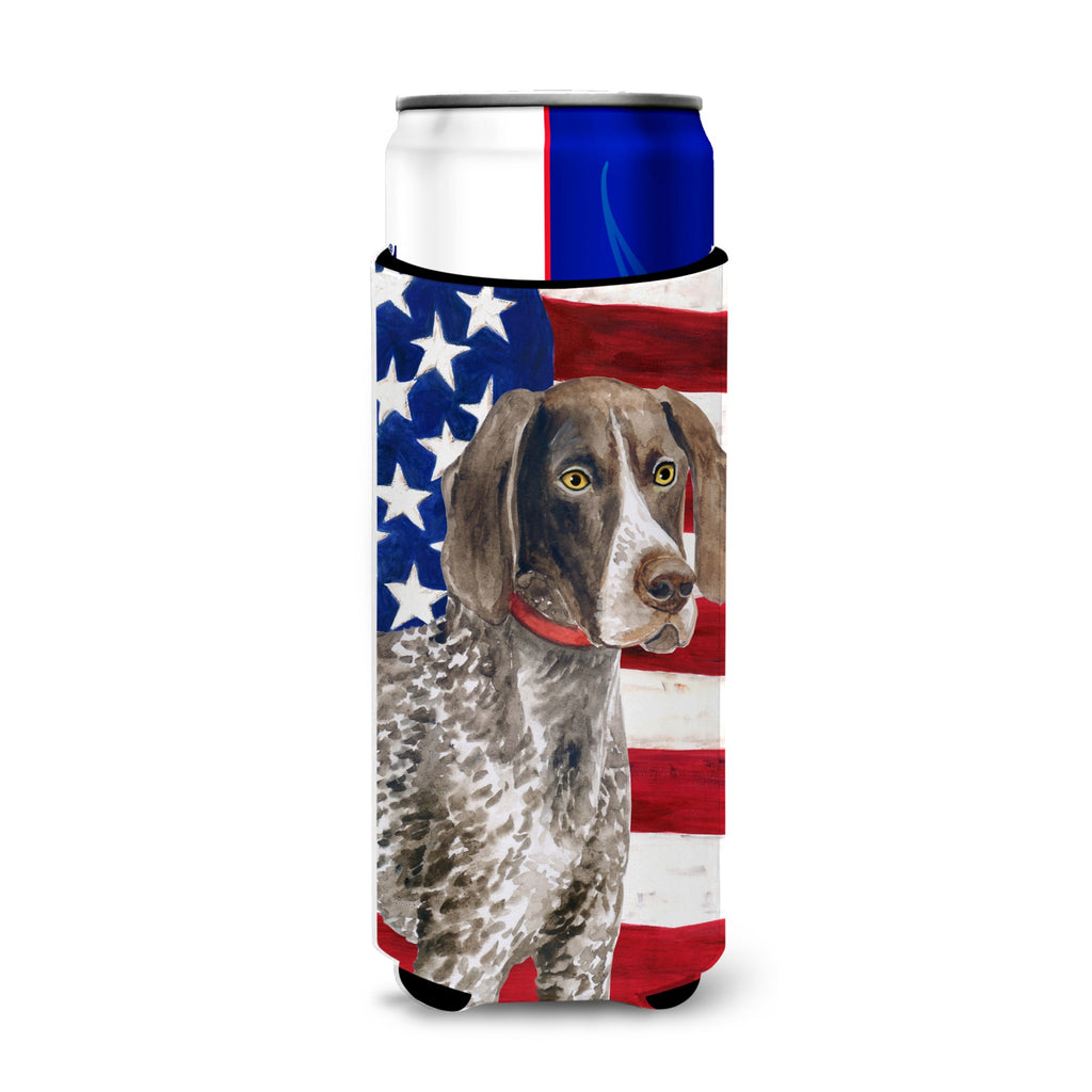 Caroline'S Treasures German Shorthaired Pointer Patriotic Decorative Can Hugger, Slim - Thumbnail 2