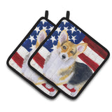 Caroline'S Treasures Pembroke Corgi Patriotic Decorated Pot Holder, 7.5H X 7.5W, Usa American Flag