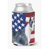 Caroline'S Treasures Harlequin Dane Patriotic Decorative Can Hugger, Multicolor