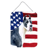 Caroline'S Treasures Harlequin Dane Patriotic Metal Print, 16 X 12, Multicolor