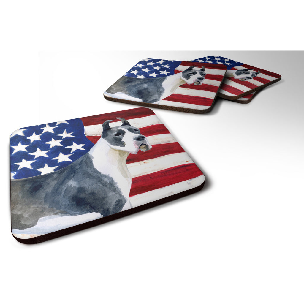 Caroline's Treasures Harlequin Dane Patriotic Decorative Coasters