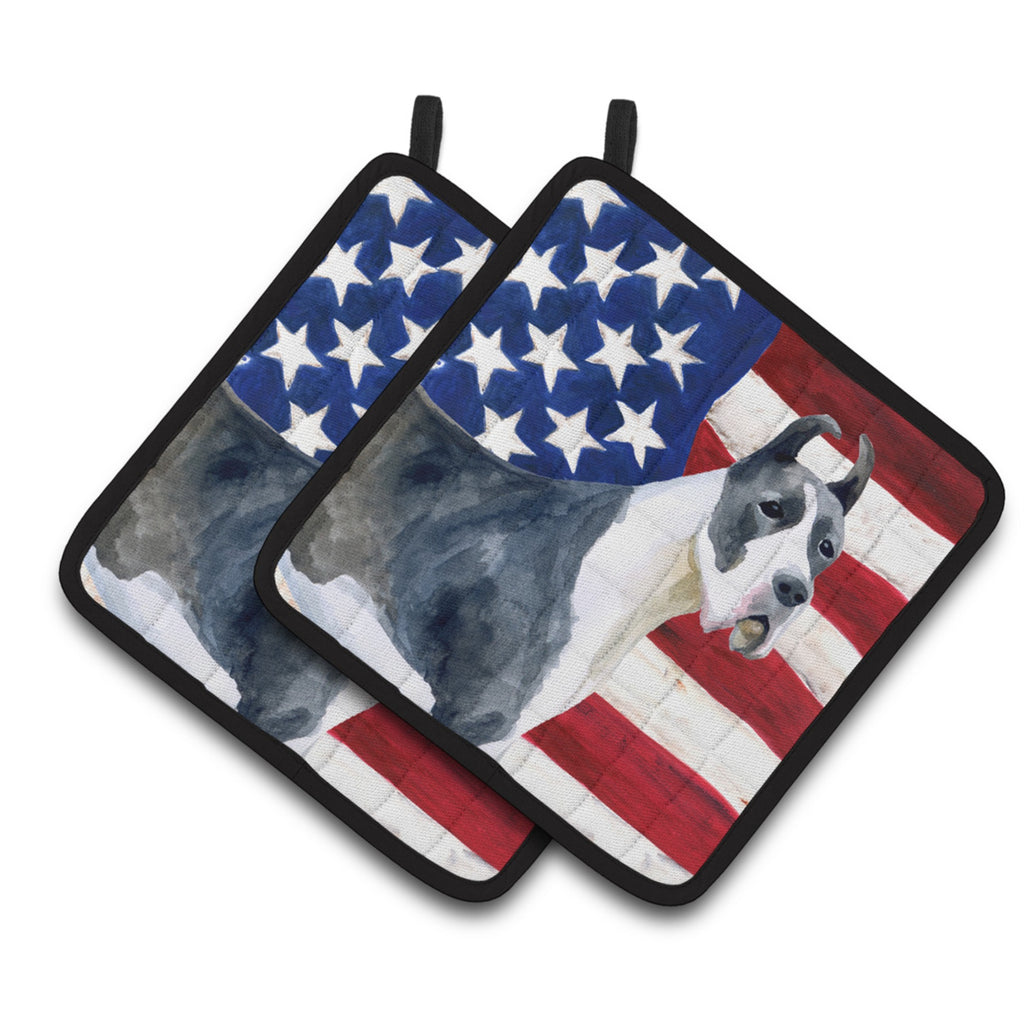 Caroline'S Treasures Harlequin Dane Patriotic Decorated Pot Holder